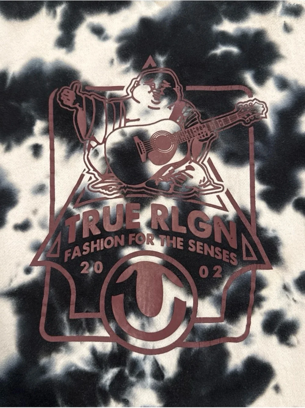 True Religion Tie-Dye Crewneck Sweatshirt in Black & White